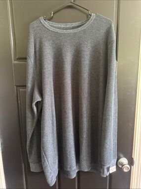 Men's Blue/Gray Ribbed Long-Sleeve Sweater